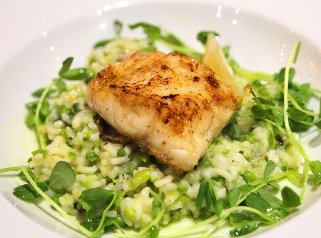Pacific Cod Risotto with Lemon and Peas