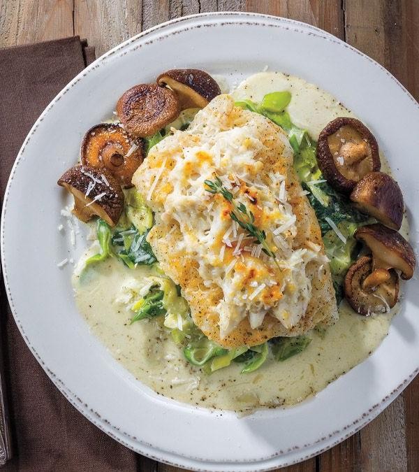 Pacific Cod Stuffed with Crab and Spinach