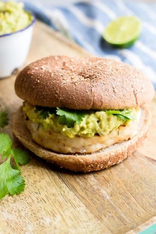 Paddlefish Burgers with Avocado Spread