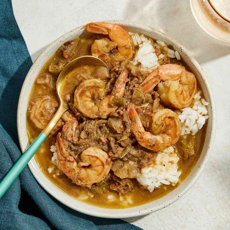 Paddlefish Gumbo with Okra and Shrimp