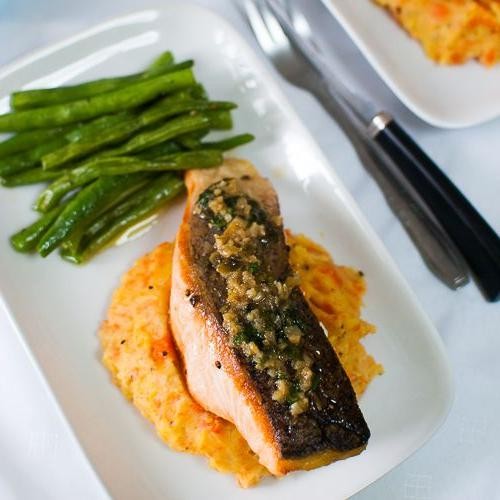 Pan-Seared Salmon with Lemon Caper Sauce