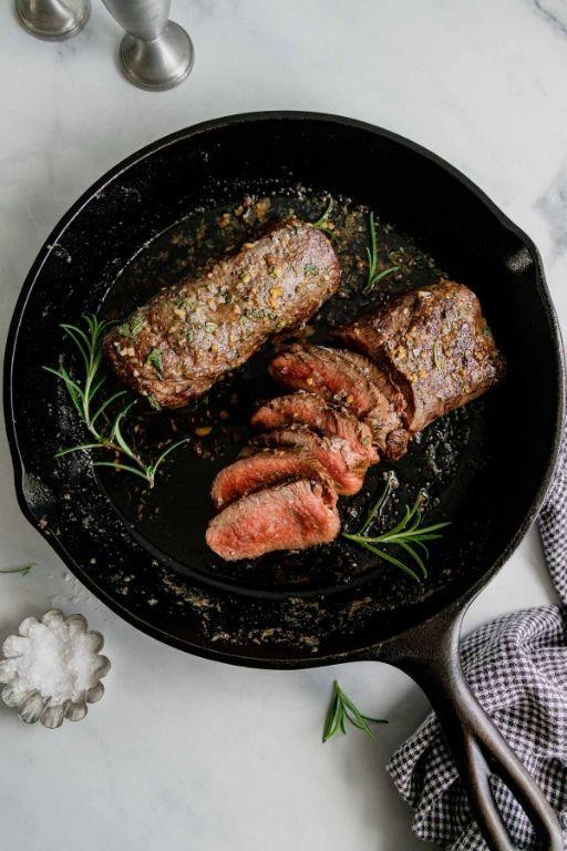 Pan-Seared Venison Round Steak with Garlic Butter