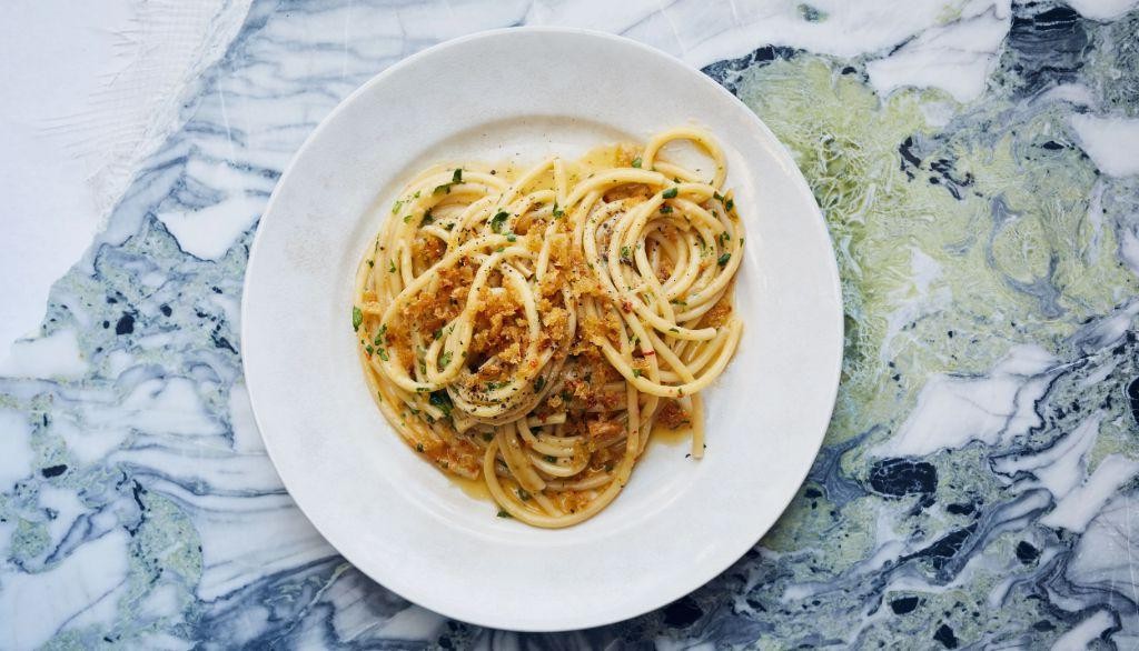 Pasta with Anchovies, Garlic, and Breadcrumbs