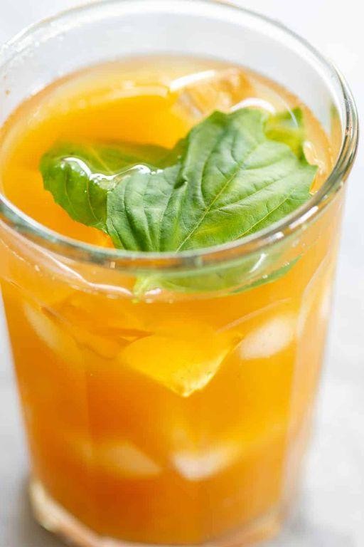 Peach Basil Iced Tea