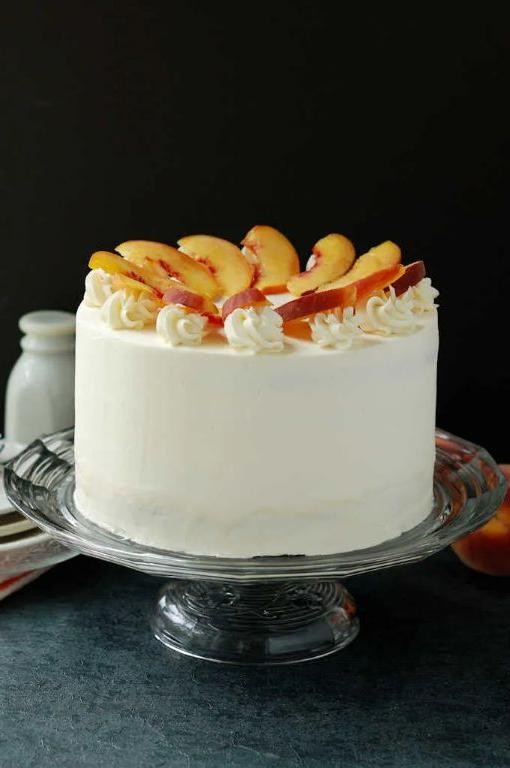 Peach Melba Whip Cream Cake