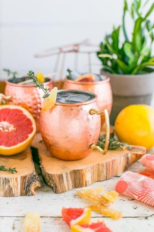 Peach Moscow Mule with Thyme
