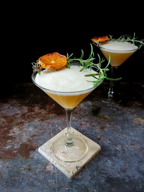 Peach Rosemary Pisco Sour