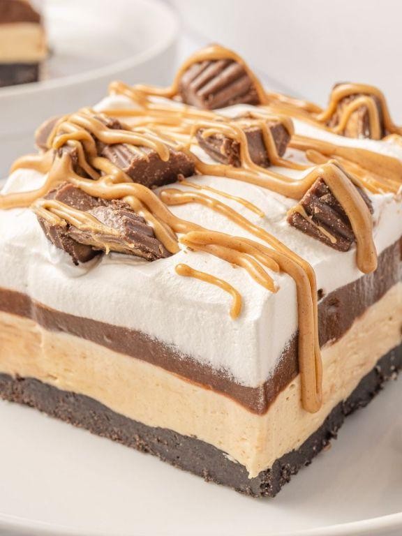 Peanut Butter Lush Dessert with Chocolate Ganache