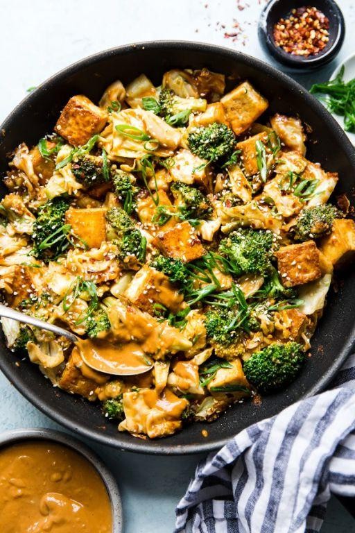 Peanut Butter Tofu and Veggie Stir-Fry