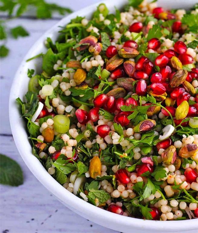 Pearl Couscous Salad with Pomegranate and Mint