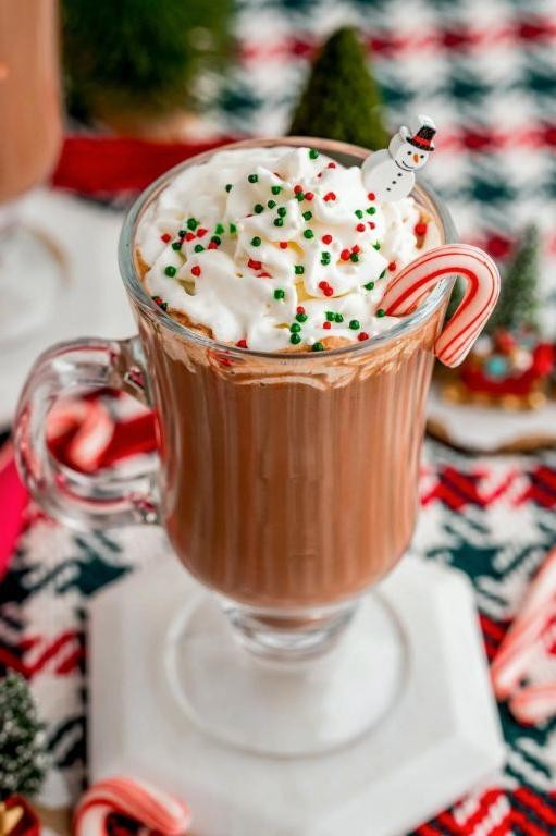 Peppermint Hot Chocolate with Whipped Cream