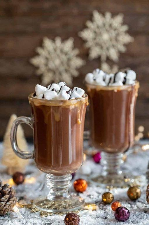 Peppermint Salted Caramel Hot Chocolate