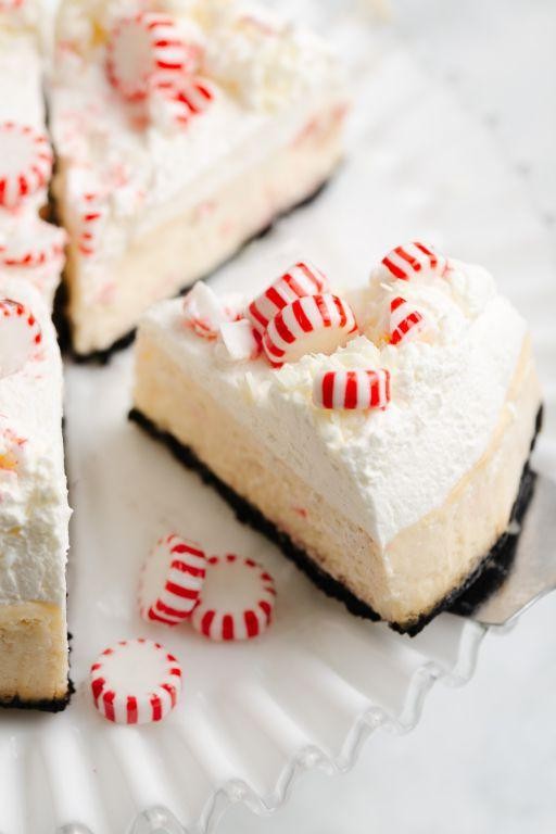 Peppermint White Chocolate Cheesecake