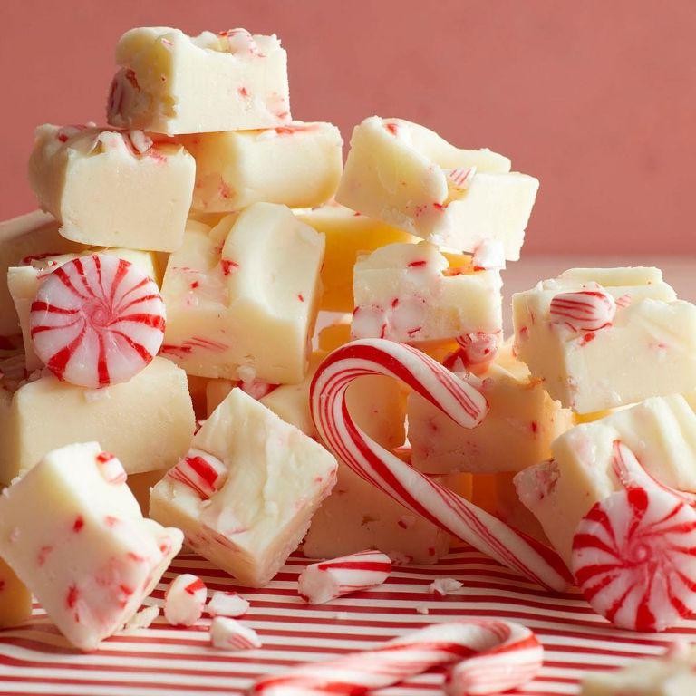 Peppermint White Chocolate Fudge