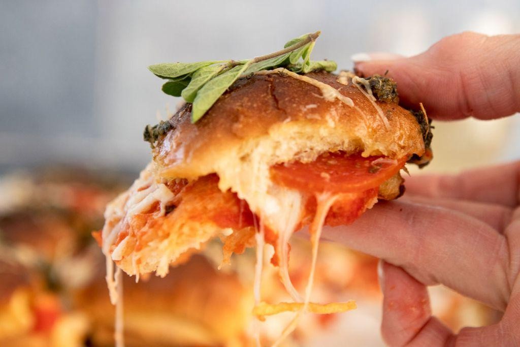 Pepperoni Pizza Football Rolls