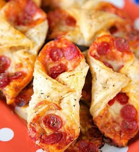 Pepperoni and Cheese Puff Pastry Pizza