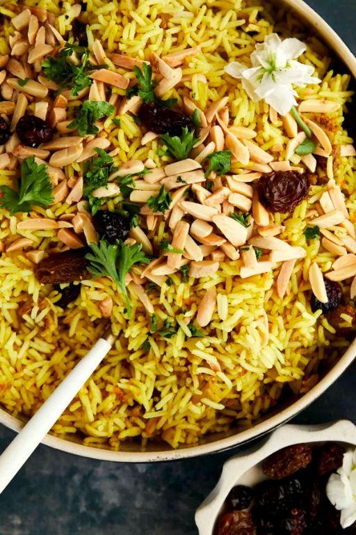 Persian Jeweled Rice with Dried Fruits and Nuts
