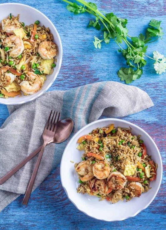 Peruvian Rice with Shrimp and Coconut