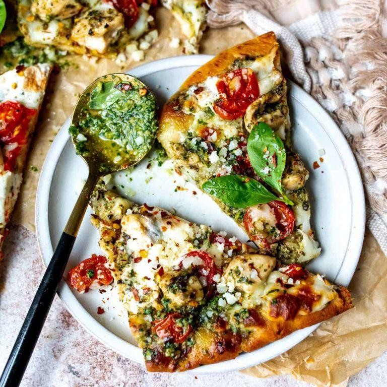 Pesto Chicken Flatbread Pizza