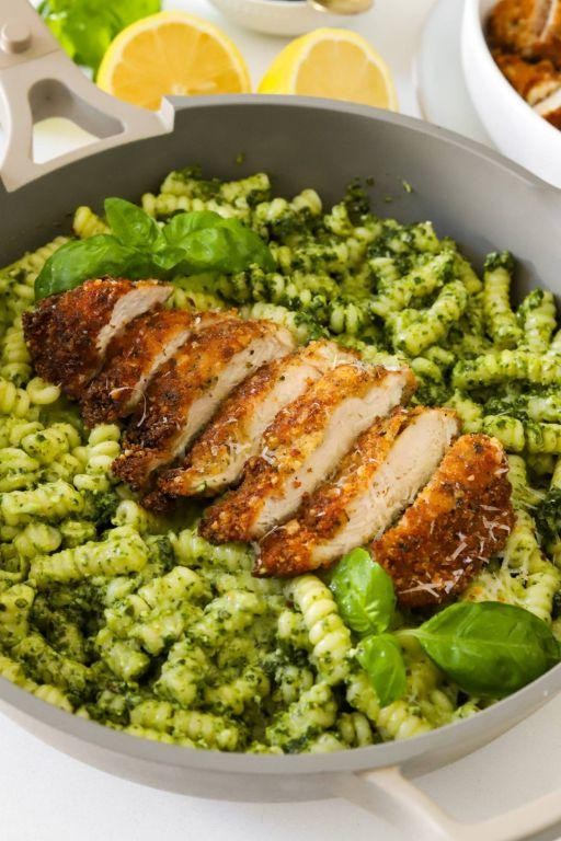 Pesto Chicken Parmesan Pasta