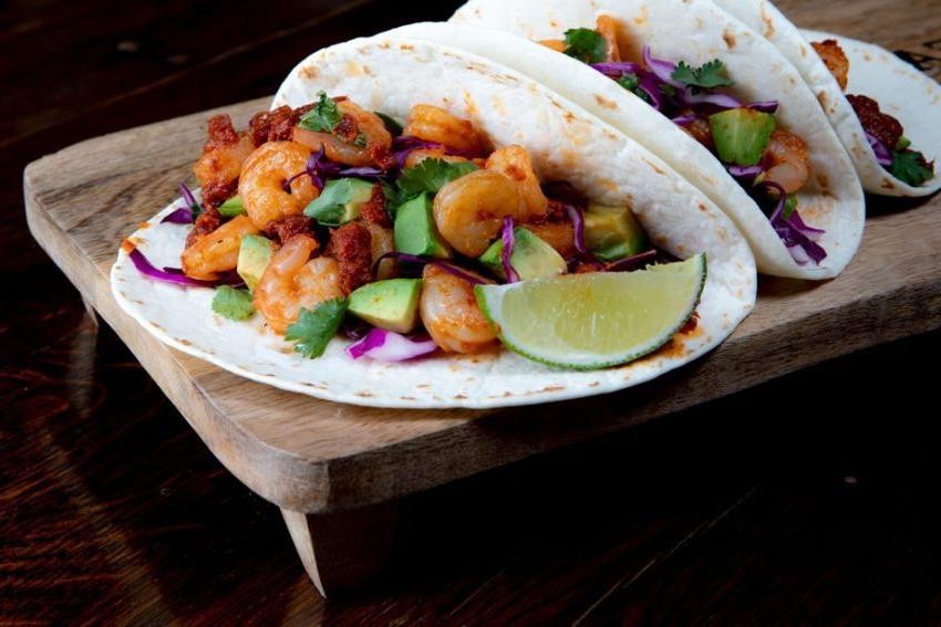 Pesto Shrimp Tacos with Sun-Dried Tomatoes