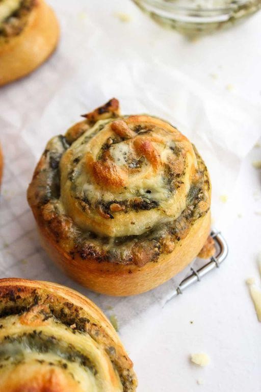 Pesto and Mozzarella Crescent Roll Pizza