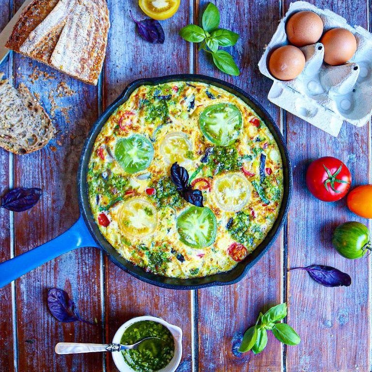Pesto and Mozzarella Frittata