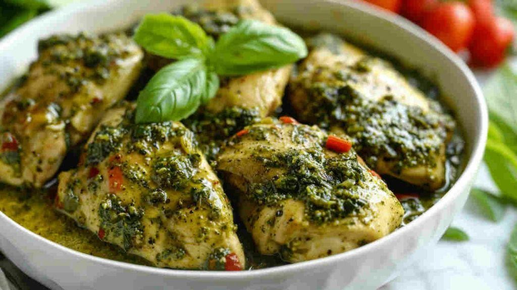 Pesto-Stuffed Slow Cooker Chicken