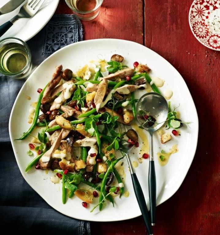Pheasant Breast Salad with Pomegranate Vinaigrette