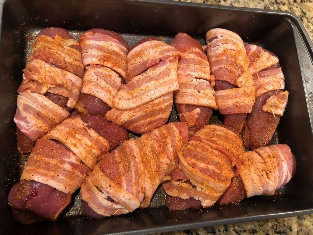 Pheasant Breast Wrapped in Bacon with Honey Glaze