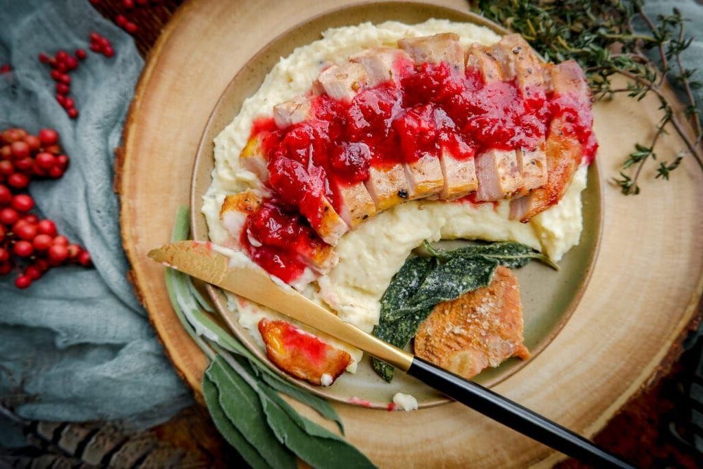 Pheasant Breast with Cranberry and Orange Glaze