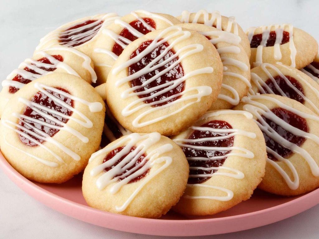 Pie crust raspberry thumbprint cookies