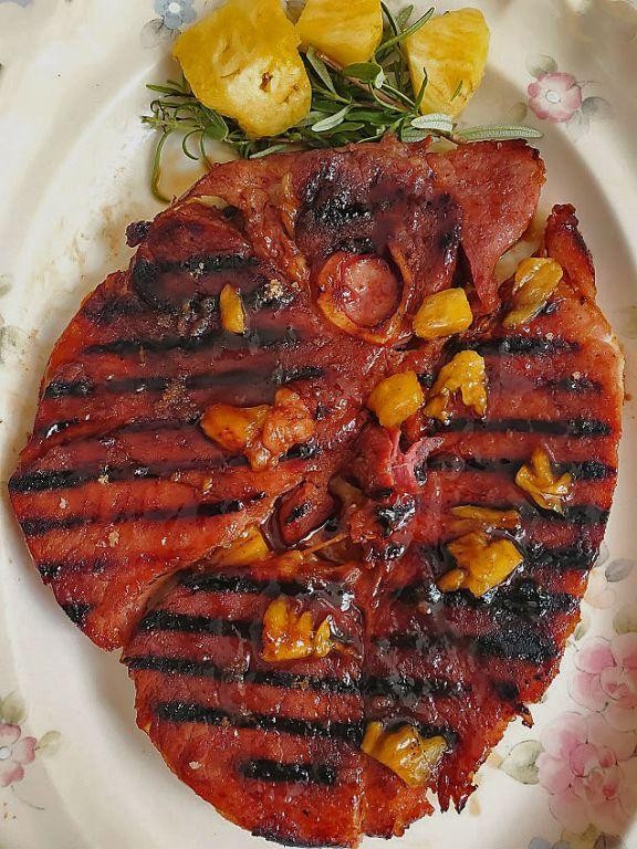 Pineapple Teriyaki Grilled Ham Steak