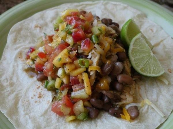 Pinto Bean Burrito with Mango Salsa