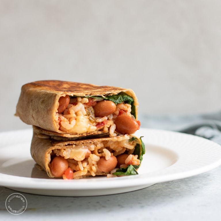 Pinto Bean and Spinach Burrito