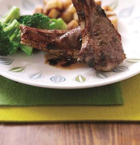 Plum and Rosemary Glazed Lamb Chops