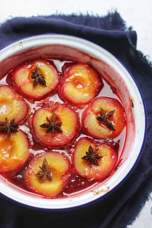 Plum and Star Anise Poached Pears