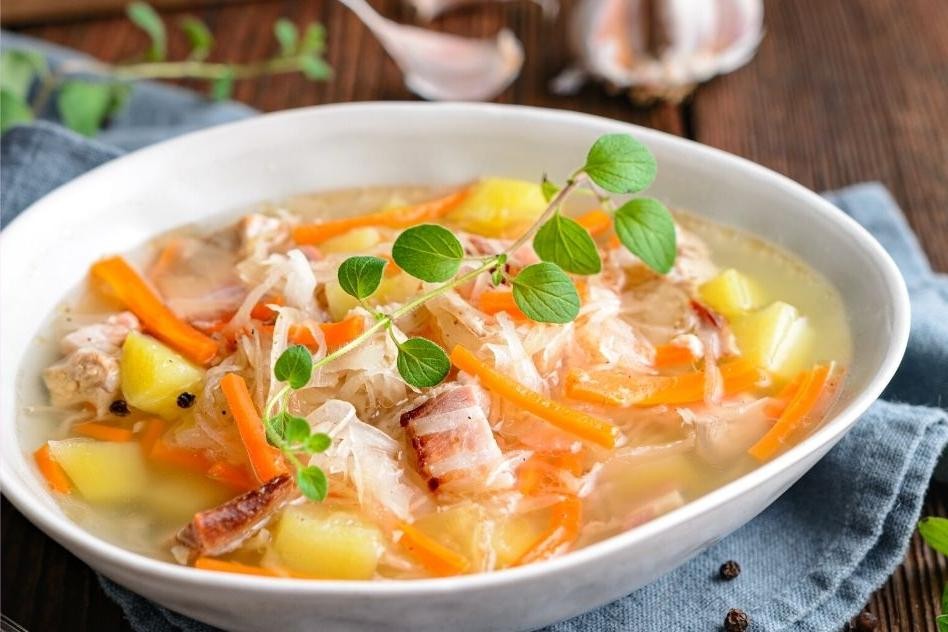 Polish Kapusniak (Cabbage and Mushroom Soup)