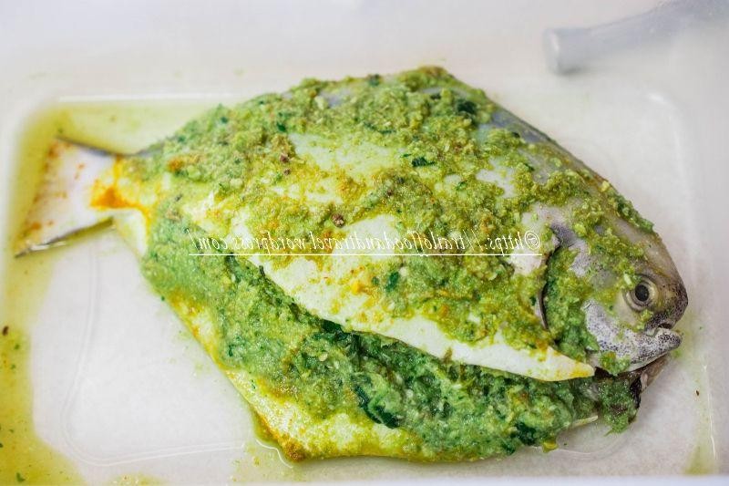 Pomfret in Green Chutney