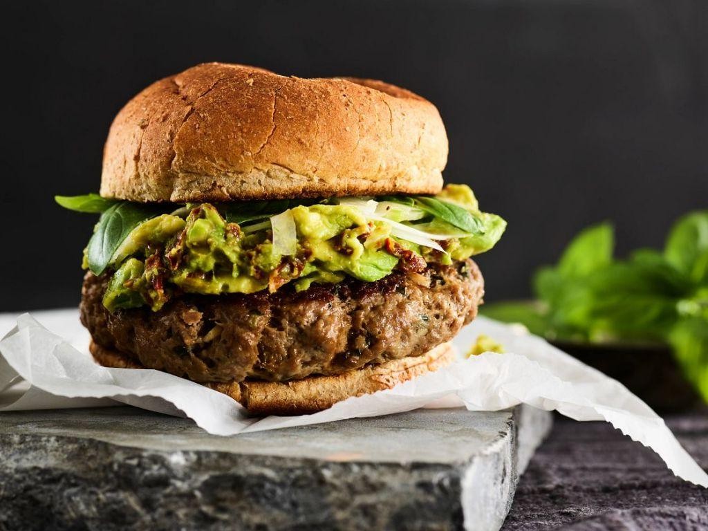 Pompano Burger with Avocado Spread