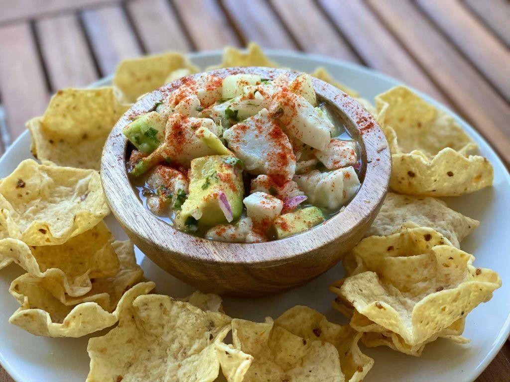 Pompano Ceviche with Lime and Cilantro