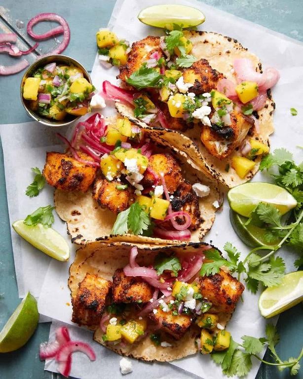 Pompano Tacos with Mango Salsa
