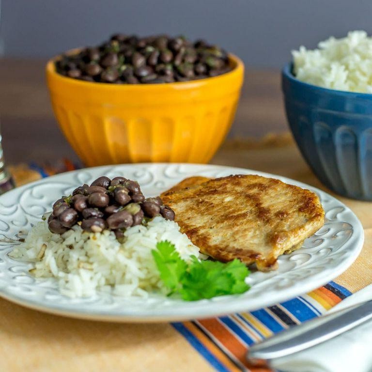 Pork Chop and Rice Skillet with Black Beans