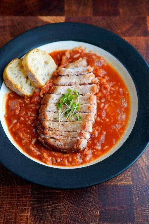 Pork Chop and Rice Soup with Vegetables