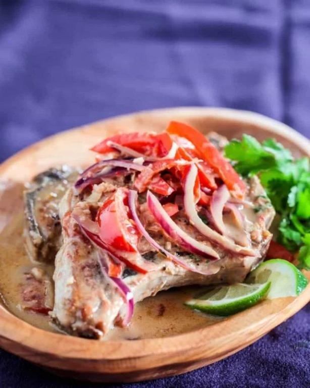 Pork Chops in Coconut Milk and Annatto Sauce