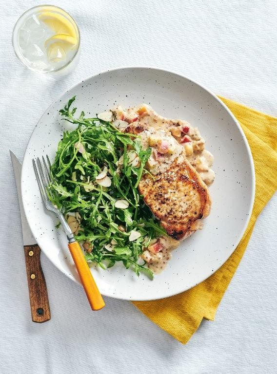 Pork Chops with Apple Mustard Sauce