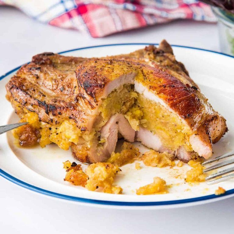 Pork Chops with Mofongo Stuffing