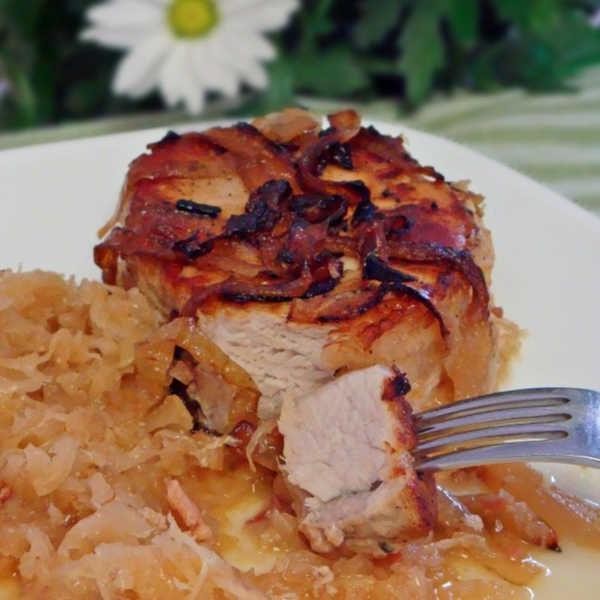 Pork Chops with Sauerkraut and Bacon