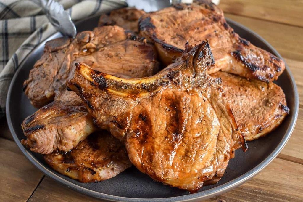 Pork Chops with Tostones and Garlic Mojo