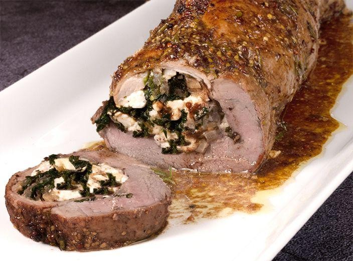 Pork Loin Steak Stuffed with Spinach and Feta
